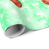 クリスマスベル&ボールオーナメント6枚L-Green ラッピングペーパー (ロールコーナー)