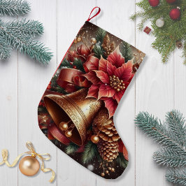 クリスマスベル&ポインセチア スモールクリスマスストッキング