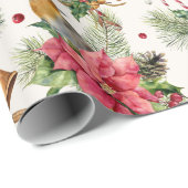 クリスマスベル、ポインセチア、ロビン、キャンディー ラッピングペーパー (ロールコーナー)