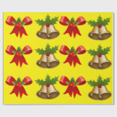 クリスマスベル&リボンラッピング紙 ラッピングペーパー (フラット)