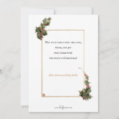 クリスマスベル、リボン、ホリー、鳥の窓 シーズンカード (裏面)