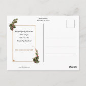 クリスマスベル、リボン、ホリー、鳥の窓 ポストカード (裏面)