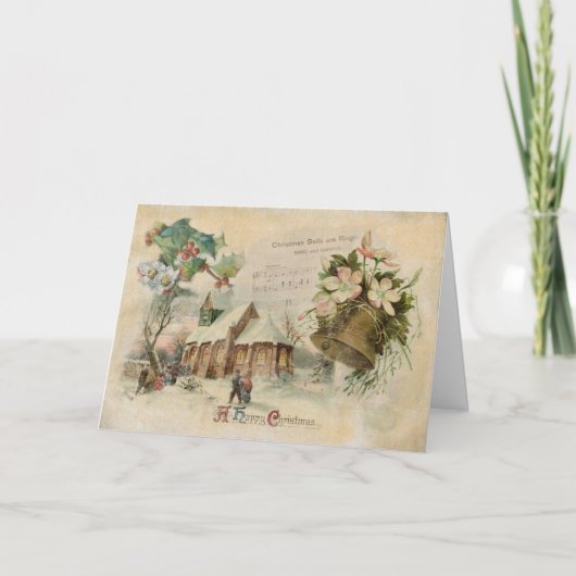 「クリスマスベル」ヴィンテージクリスマスカード カード (正面)