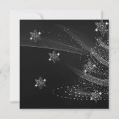 クリスマスベル、雪の結晶、ツリー、会社のパーティー 招待状 (裏面)