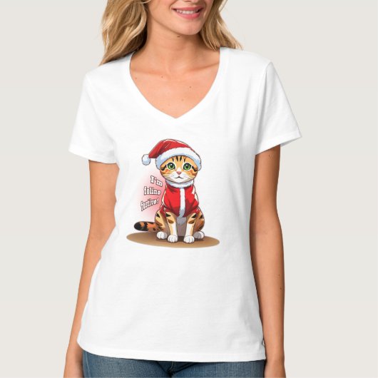 クリスマスベンガル猫 | CA1 (5/10) Tシャツ (正面)