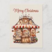 クリスマスベーカリーの水彩追加文字 シーズンポストカード (正面)