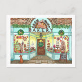クリスマスベーカリーの水色 ポストカード (正面)