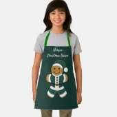 クリスマスベーカー名グリーンサンタジンジャーブレッドマン エプロン (インサイチュ)