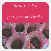 クリスマスベーキングおばあちゃん スクエアシール (正面)