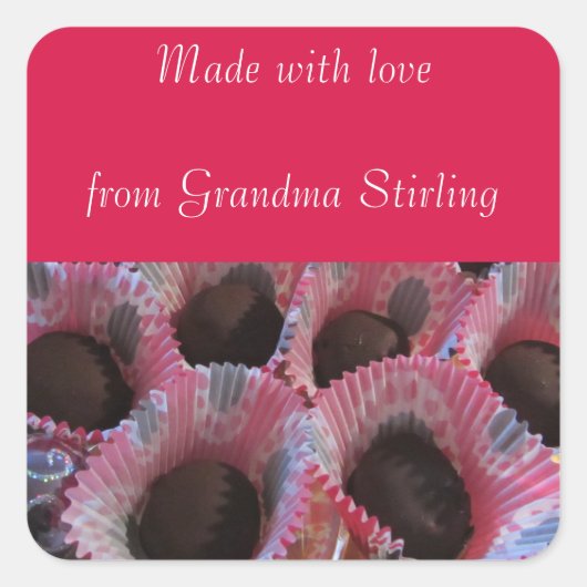 クリスマスベーキングおばあちゃん スクエアシール (正面)