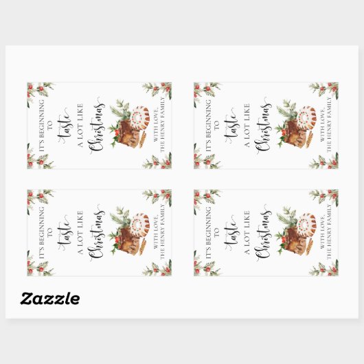 クリスマスベーキングギフトラベルシール 長方形シール (シート)