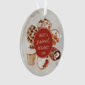 クリスマスベーキングクイーンウォーターカラー焼いたトリート オーナメント (正面)