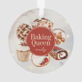 クリスマスベーキングクイーンウォーターカラー焼いたトリート オーナメント