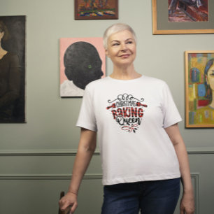 クリスマスベーキングクイーンレトロタイポグラフィ Tシャツ