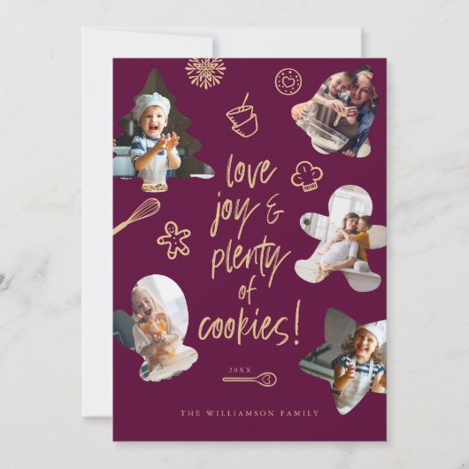 クリスマスベーキングクッキーカッターファミリーフォトフレーム シーズンカード (正面)