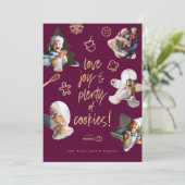 クリスマスベーキングクッキーカッターファミリーフォトフレーム シーズンカード (スタンド正面)