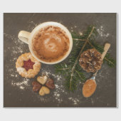 クリスマスベーキングクッキーショココーヒースプーン ラッピングペーパー (フラット)