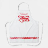 クリスマスベーキングクパーソナライズされたルーレッド&ホワイト エプロン (正面)