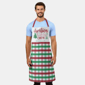 クリスマスベーキングクルー名Plaid Matching Large エプロン (着用した状態)