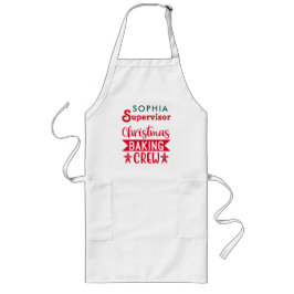 クリスマスベーキングクルー監督パーソナライズされた ロングエプロン