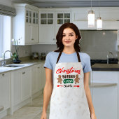 クリスマスベーキングクルー、マッチングファミリーエプロン エプロン