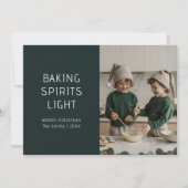クリスマスベーキングスピリッツ薄モダン緑 シーズンカード (正面)