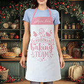 クリスマスベーキングチームかわいいピンクパーソナライズされた色 エプロン