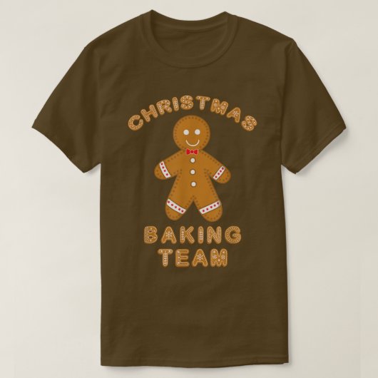 クリスマスベーキングチームクッキージンジャーパンTシャツ Tシャツ (デザイン正面)
