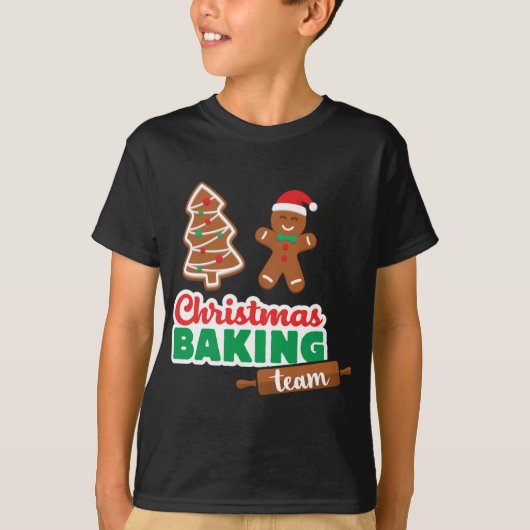 クリスマスベーキングチームメリーおもしろいクリスマスCookieマット Tシャツ (正面)