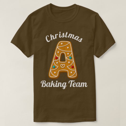 クリスマスベーキングチームレターAホリデーマッチングファ Tシャツ (デザイン正面)