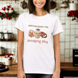 クリスマスベーキングチーム デコレーションの女王Tシャツ Tシャツ