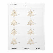 クリスマスベーキングツリー金ゴールドへ&休暇から ラベル (フルシート)