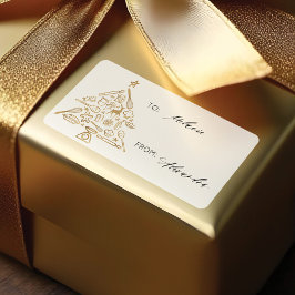クリスマスベーキングツリー金ゴールドへ&休暇から ラベル