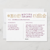 クリスマスベーキングツリー金ゴールドブルガンディーファミリーレシピ シーズンカード (裏面)