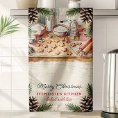 クリスマスベーキングパーソナライズされたピネコン キッチンタオル