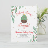 クリスマスベーキングパーティーカップケーキ 招待状 (スタンド正面)