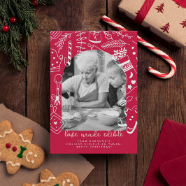 クリスマスベーキングレッドレシピフォトホリデーカード シーズンカード