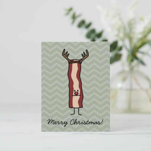 クリスマスベーコントインデナーストリップ休日の赤い鼻 シーズンポストカード (スタンド正面)
