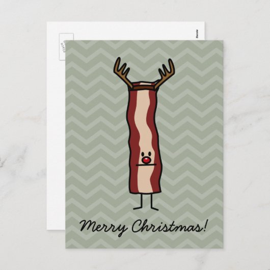 クリスマスベーコントインデナーストリップ休日の赤い鼻 シーズンポストカード (正面/裏面)