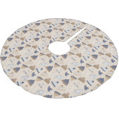 クリスマスベージュブルーニット冬衣服北欧 ブラッシュドポリエステルツリースカート (アングル)