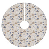 クリスマスベージュブルーニット冬衣服北欧 ブラッシュドポリエステルツリースカート (正面)