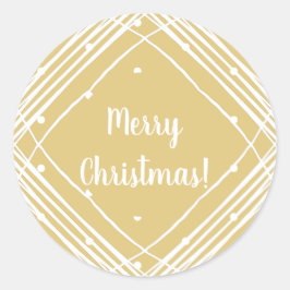 クリスマスベージュメリークリスマス ラウンドシール