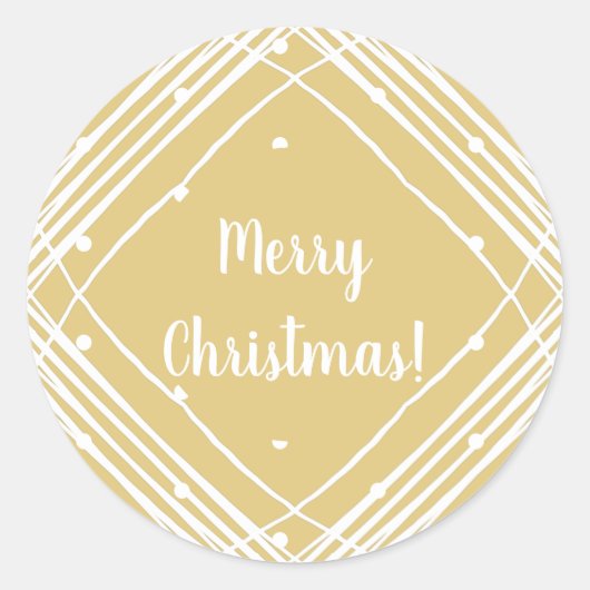 クリスマスベージュメリークリスマス ラウンドシール (正面)