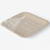 クリスマスベージュ男女兼用のベビーシャワー ペーパープレート (傾斜あり)