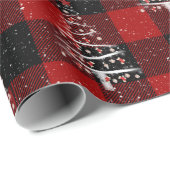 クリスマスベースボールとレッドソックスの木が格子状に ラッピングペーパー (ロールコーナー)