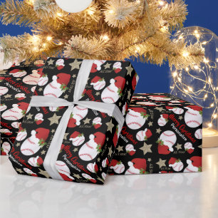 クリスマスベースボールオールスター – パーソナライズ ラッピングペーパー