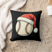 クリスマスベースボールサンタおもしろいハットスポーツクリスマス クッション (ブランケット)