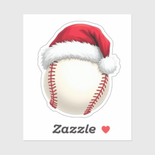 クリスマスベースボールサンタおもしろいハットスポーツクリスマス シール