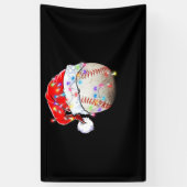 クリスマスベースボールサンタおもしろいハットスポーツクリスマス 横断幕 (縦)