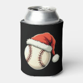 クリスマスベースボールサンタおもしろいハットスポーツクリスマス 缶クーラー (缶正面)